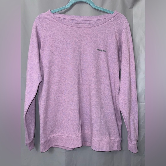 Patagonia Responsibili-Tee Logo Recycled pink top S long sleeve outdoor - Picture 1 of 9
